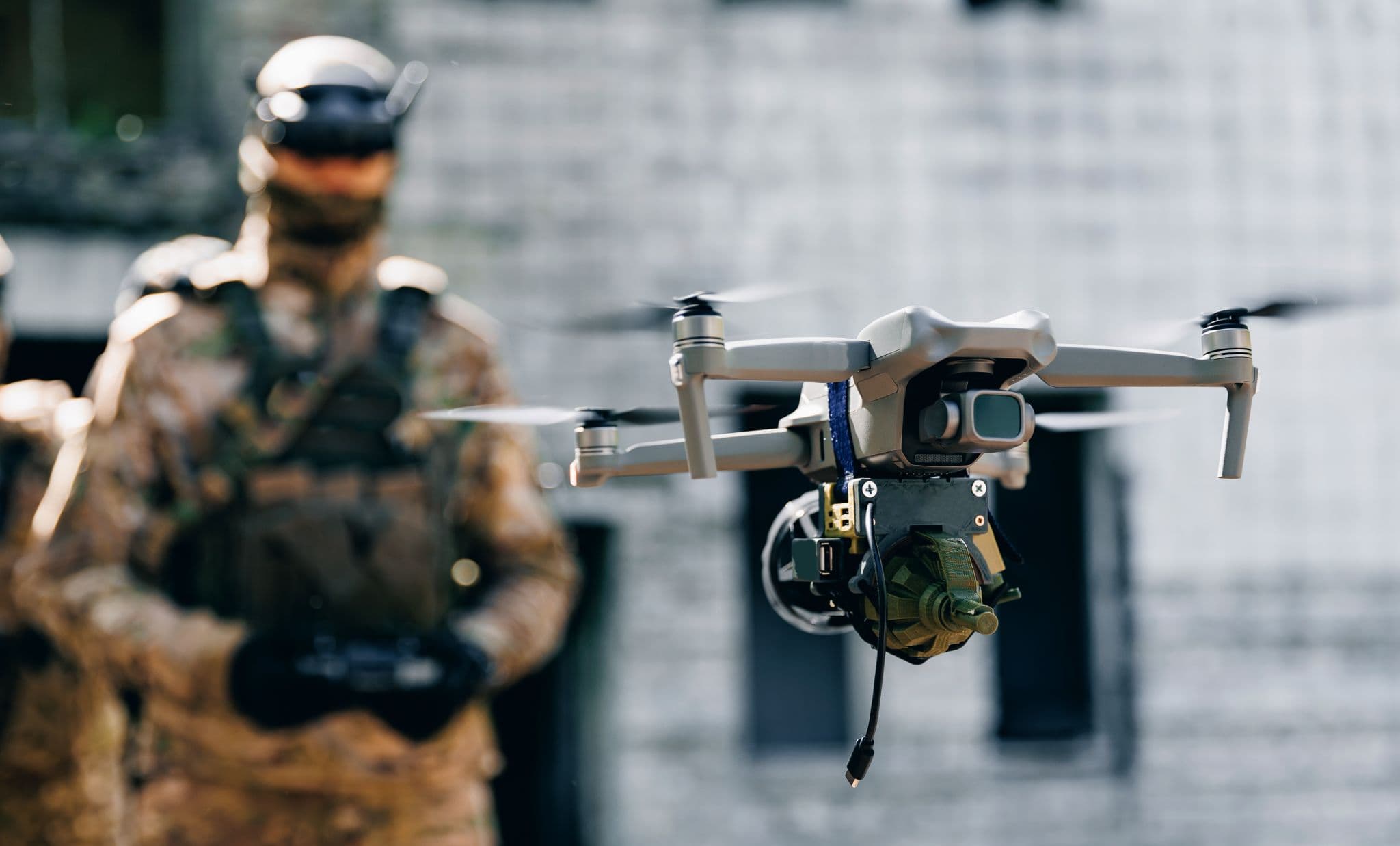 Abstract representation of dual-use technology spanning defence and commercial markets